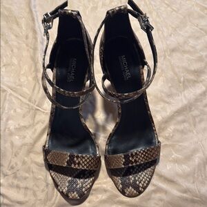 Michael Kors Brown Heels with Sophisticated Snake Print